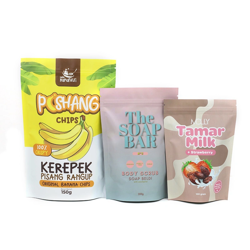 Colorful Design Custom Printed Aluminum Foil Plastic Bag for Dried Banana Chips Packaging