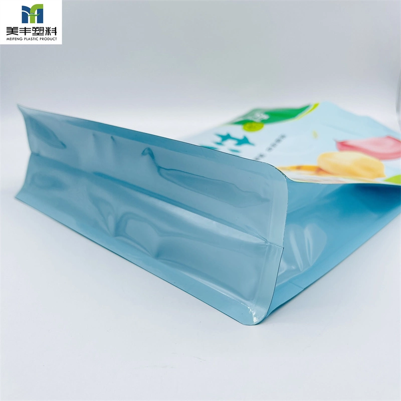 Custom High Barrier Square Bottom Peanut Snack Mixed Nuts Dessert Metalized Laminated Mylar Flat Bottom Bag Food Snacks Plastic Ziplock Packaging Zipper Bag