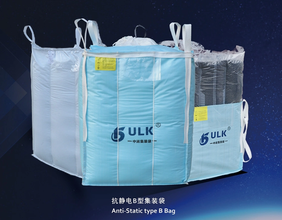 2000kgs 5: 1 Tubular Cross Corner Loops Baffle Sand Sling Ton Jumbo Bulk FIBC Q Ventilated Firewood Fertilizer Cement PP Mesh Plastic Woven Big Bag