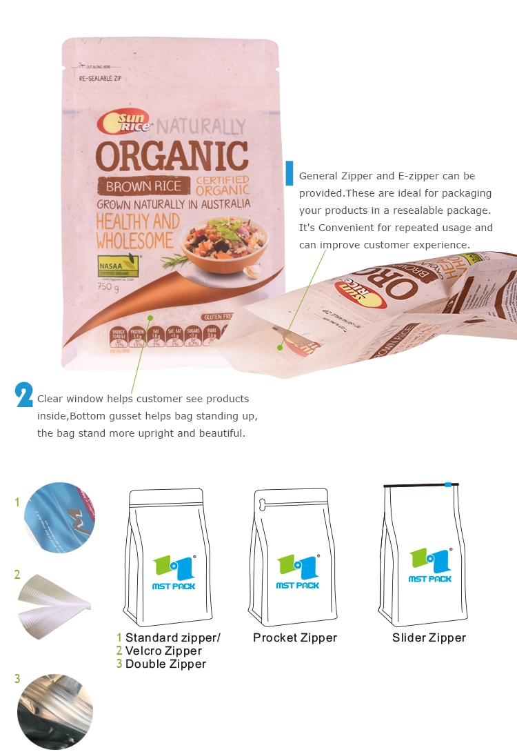 Heat Seal Laminated Aluminum Foil Coffee Bean Packaging Flat Bottom Side Gusset Plastic Bag