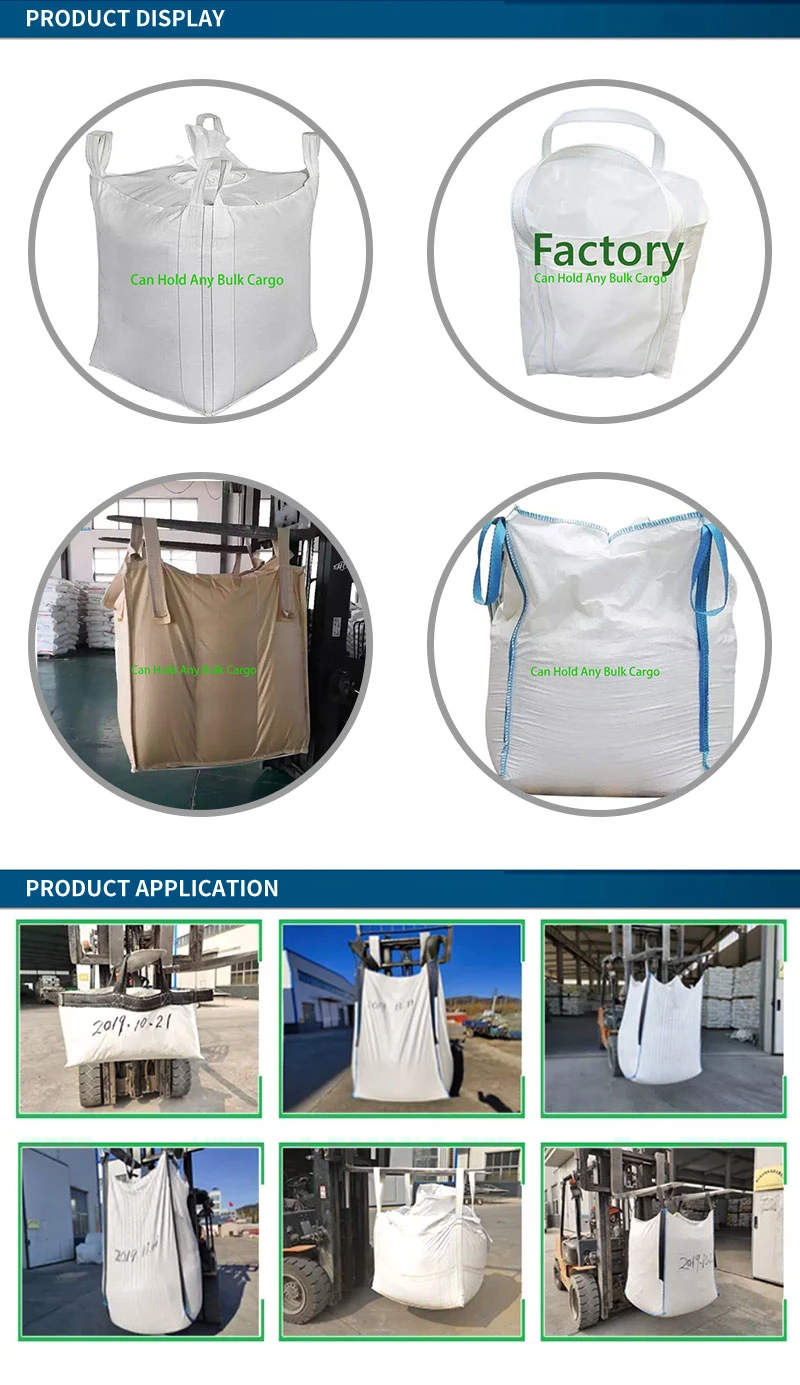 3 Ton Super Sack 1000kg Jumbo Bag Tubular FIBC Jumbo Zipper Big Ton Bag Bulk Bag for Sand Construction Cement