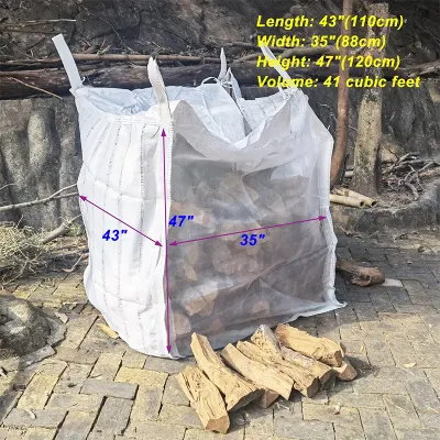 FIBC ジャンボトン通気性メッシュ収納袋/ジャンボ薪バッグ/通気性木製バッグ
