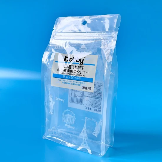 卸売カスタマイズされた PE/PE クリア リサイクル可能なジッパー米食品包装袋平底