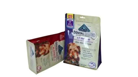 犬猫フード/ペットフード用の柔軟なジッパー包装袋、平底/サイドガセットペットフードバッグ